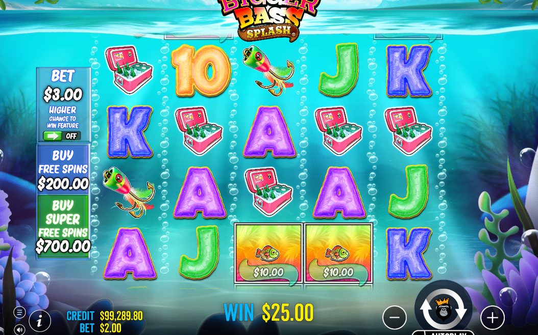 The five-by-four reels and the payline layout mid-spin