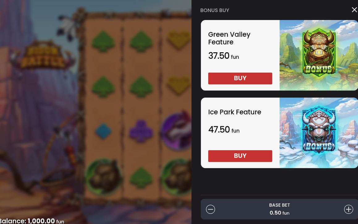 Green Valley Feature with sticky Wild Bison symbols